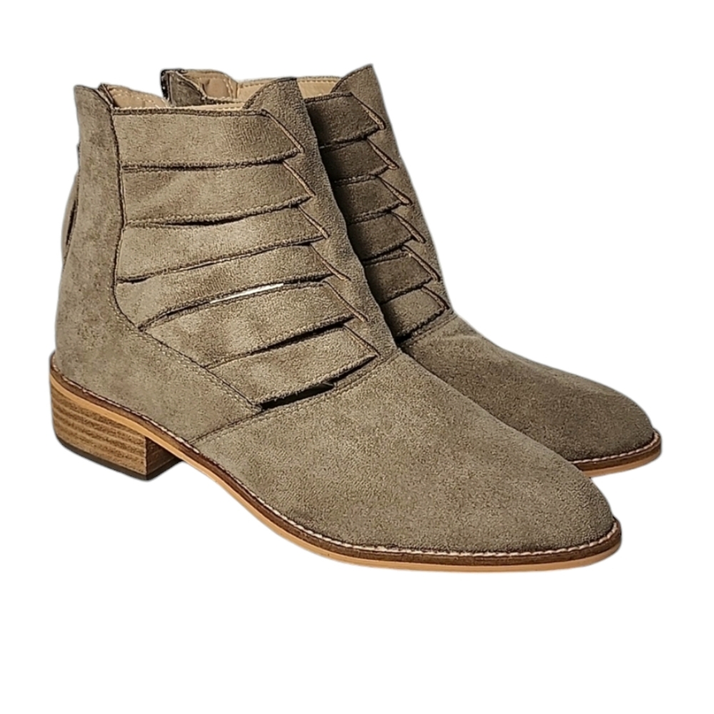 A‎ RIDER GIRL Brown Zipper Suede Leather Boots Size 6